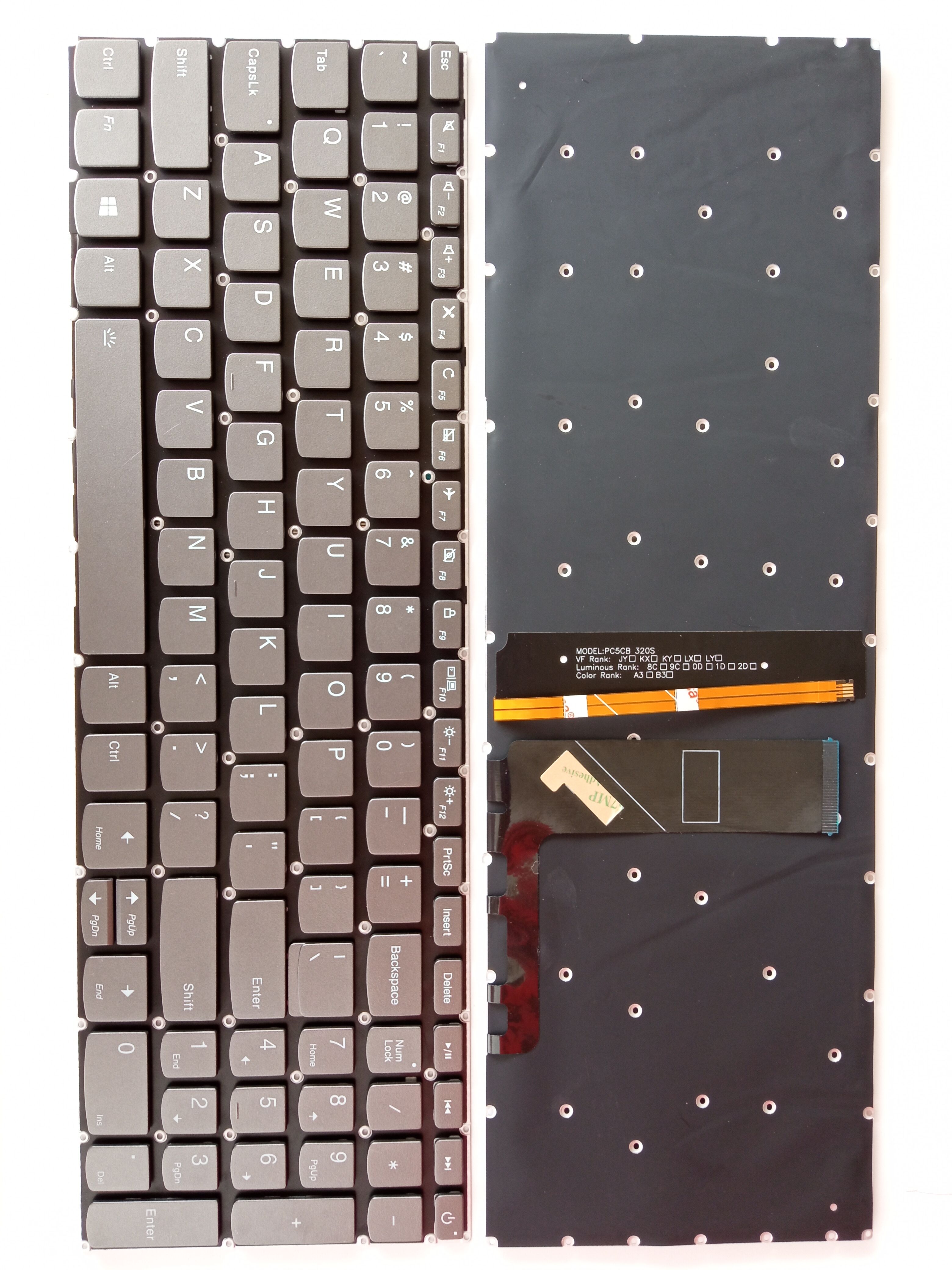 Picture of New Replacement Laptop Keyboard For LENOVO 320-15 with switch Grey Backlit (OEM) US Layout